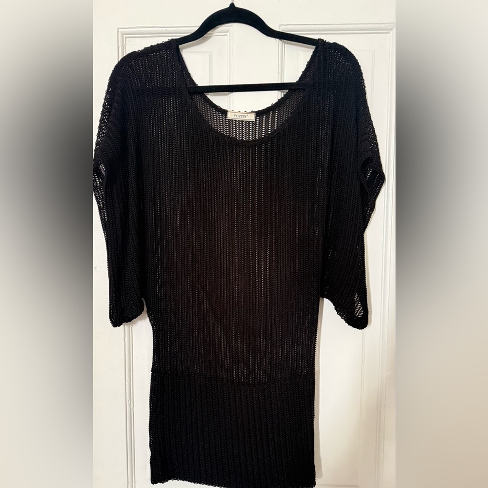 Chic Poetry Fashion Black Knit Women's Tunic